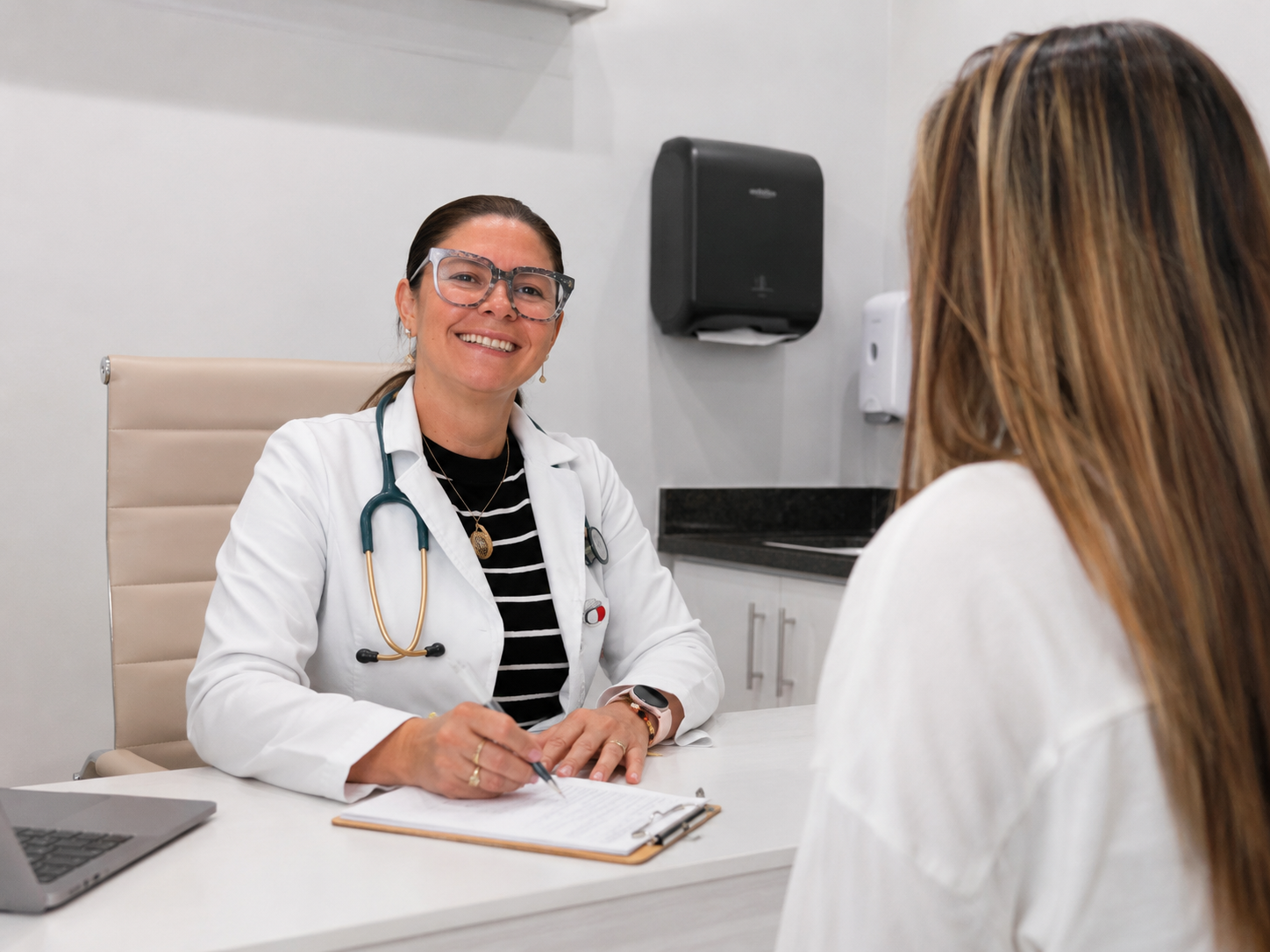 Friendly doctor smiling